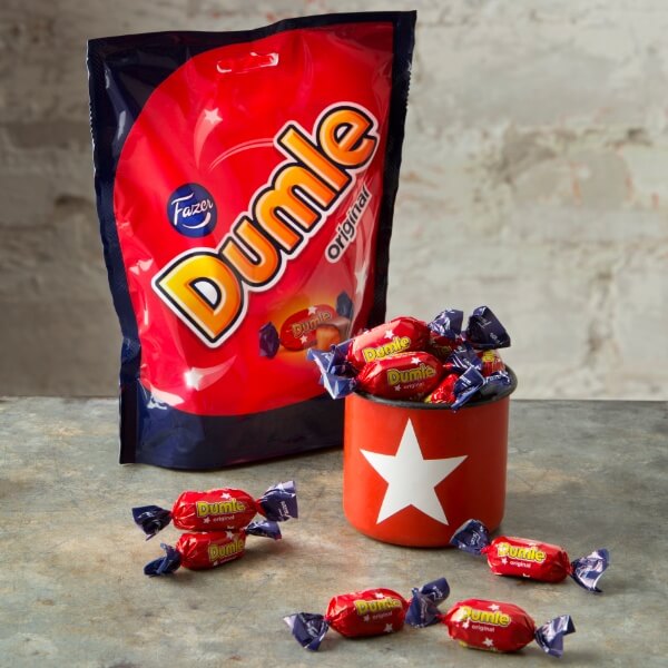 Fazer Dumle Original Schokobonbon gefüllt mit Toffee Karamell - 120g