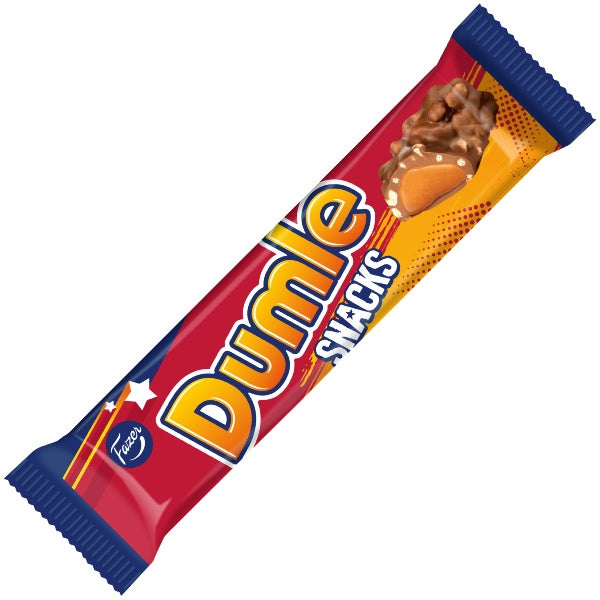 Fazer Dumle Snacks Schokoladenriegel mit Karamell Toffeefüllung in der 40g Verpackung