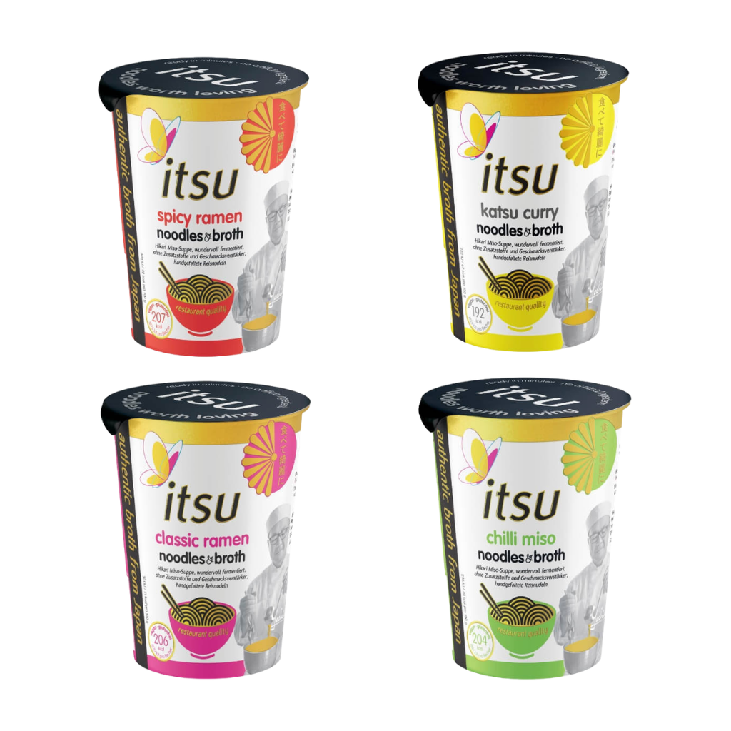 4xCups itsu Instant Noodle Probierset - 256g