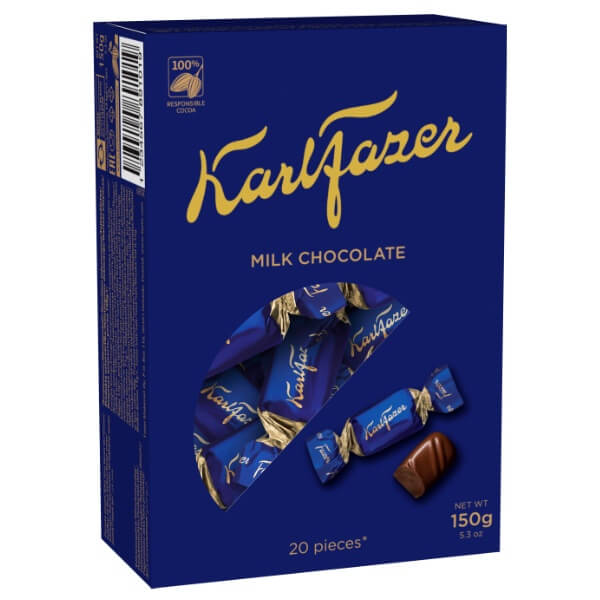 Karl Fazer 20 Milchschokoladen Pralinen in der 150g Verpackung