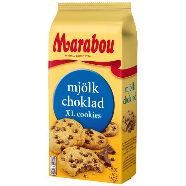 Marabou Mjölkchoklad XL Cookies Milchschokolade Kekse 8 Stück in der 184g Verpackung
