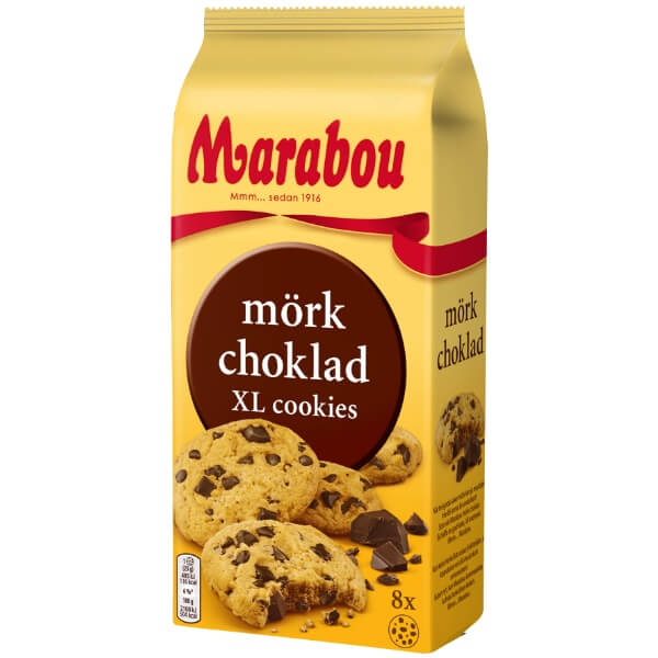 Marabou Mörkchoklad XL Cookies Zartbitterschokolade Kekse in der 184g Verpackung