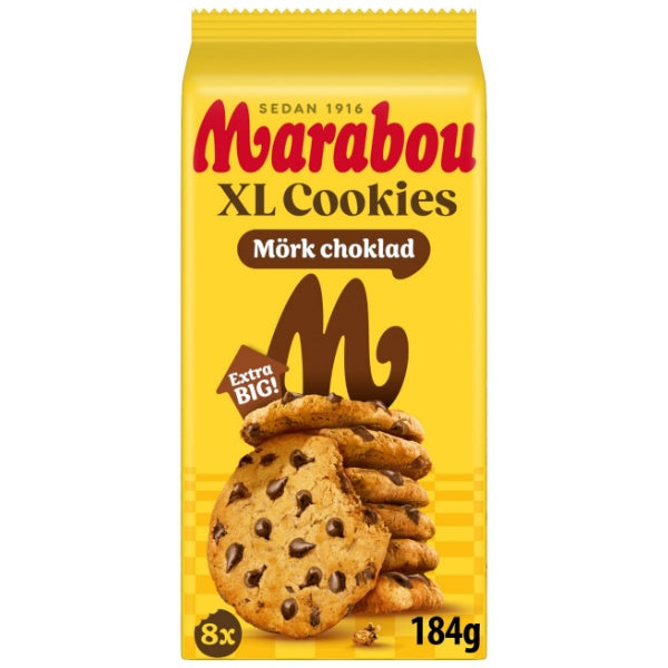 Marabou Mörkchoklad XL Cookies Zartbitterschokolade Kekse in der 184g Verpackung