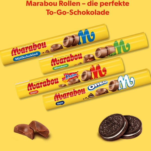Marabou Oreo Rolle Milchschokolade mit Keksstückchen Schoko Drop - 67g