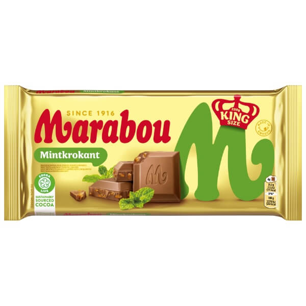 Marabou Tafel Mintkrokant Schokolade in der 220g Verpackung