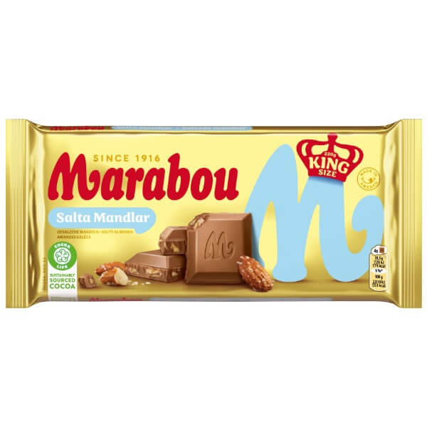 Marabou Tafel Salz-Mandel Schokolade in der 220g Verpackung