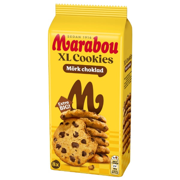 Marabou XL Cookies Mörkchoklad Zartbitterschokolade Kekse in der 184g Verpackung