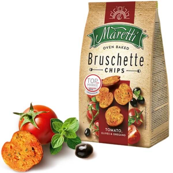 Maretti Bruschette Brotchips Tomato, Olives & Oregano - 150g