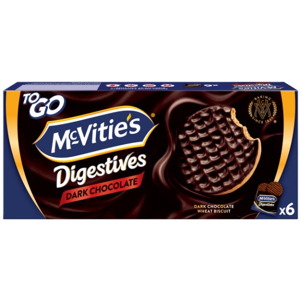 McVitie's Digestive Kekse mit dunkler Schokolade 6x2er Kekspackungen in der 199,8g Verpackung