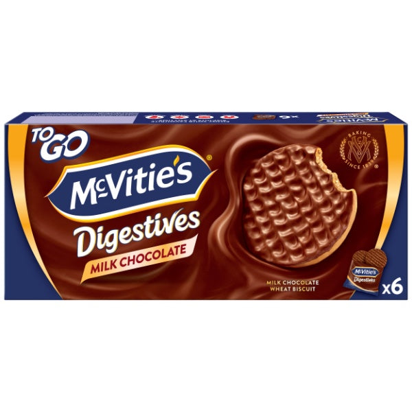 McVitie's Digestive Kekse mit Milchschokolade 6x2er Kekspackungen in der 199,8g Verpackung