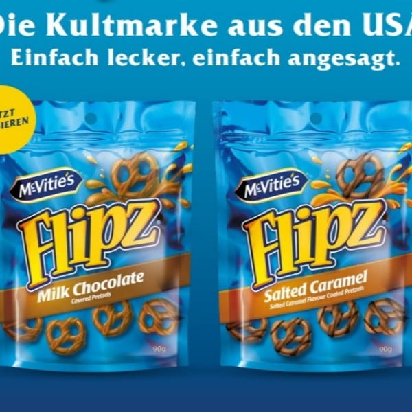 McVitie's Flipz Brezeln mit Milchschokolade umhüllt - 90g (SONDERPREIS MHD 20.06.2026)
