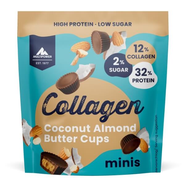 Multipower Collagen Butter Cups Kokos Mandel Protein Snack in der 70g Verpackung