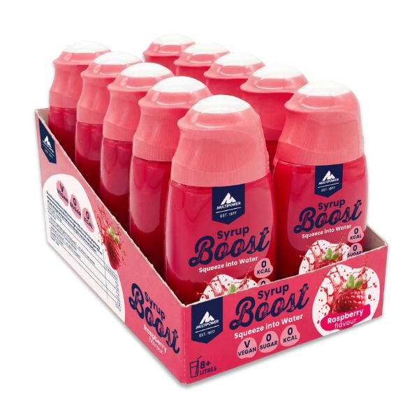 10x65ml Multipower Getränke Sirup Boost Himbeere ohne Zucker