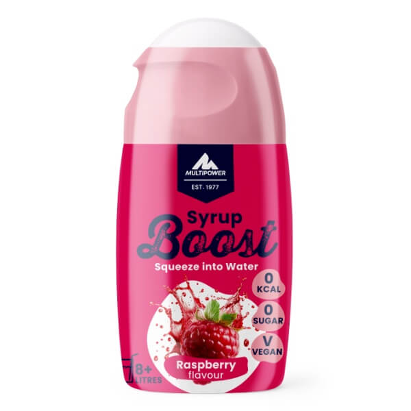 Multipower Getränke Sirup Boost Himbeere ohne Zucker in der 65ml Flasche