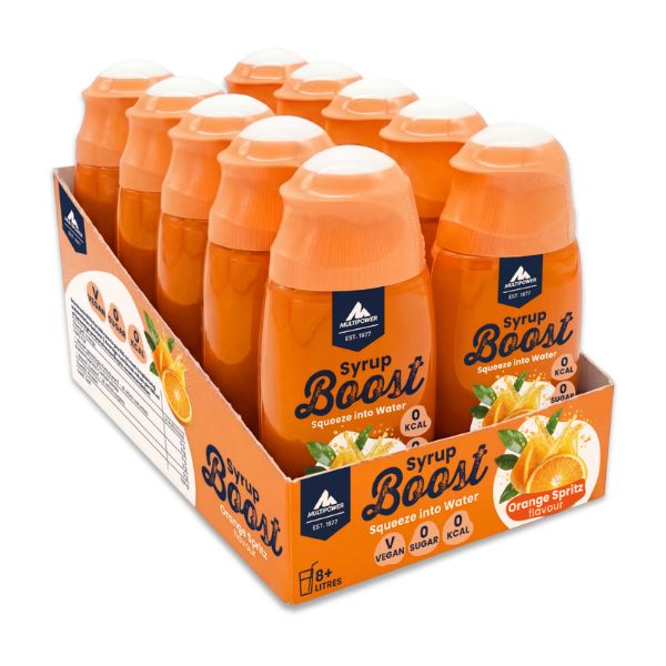 10x65ml Multipower Getränke Sirup Boost Orange Spritz ohne Zucker