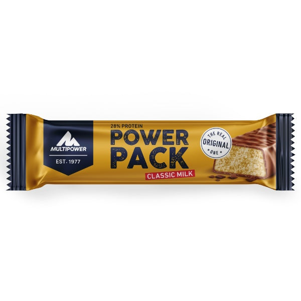 Multipower Power Pack Classic Milk Bananenaroma Proteinriegel in der 35g Verpackung