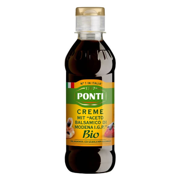 Ponti BIO Essig Creme Aceto Balsamico di Modena in der 250g Verpackung