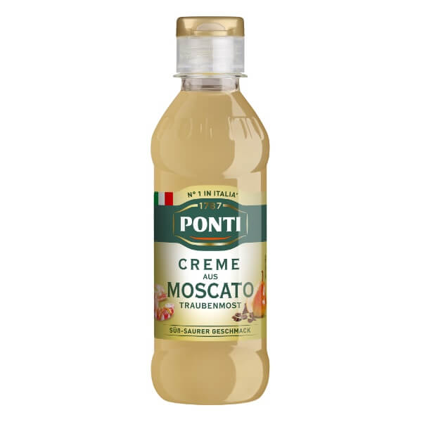 Ponti Weißweinessig Creme aus Moscato-Traubenmost in der 235g Flasche