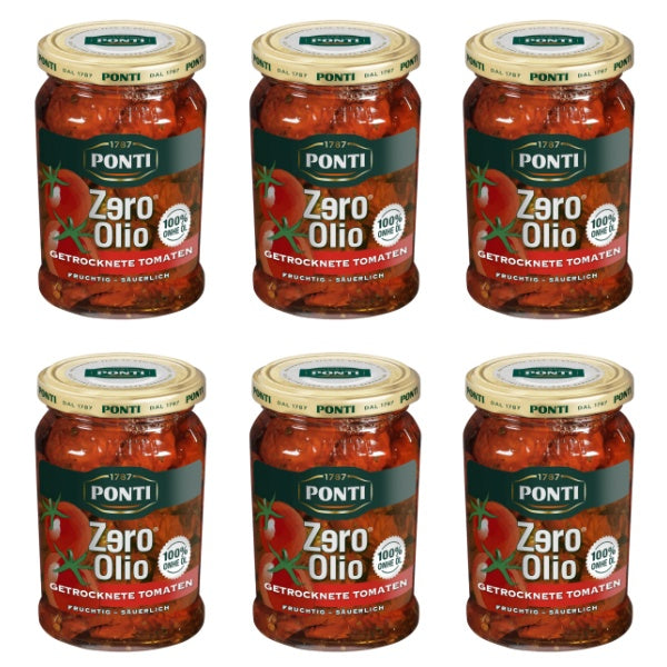 6x300g Ponti Zero Olio Eingelegtes Gemüse Getrocknete Tomaten