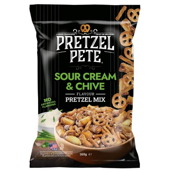 Pretzel Pete Brezel Mix Sour Cream & Chive in der 160g Verpackung
