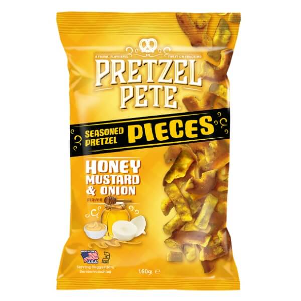 Pretzel Pete Pieces Honey Mustard & Onion Brezelgebäck - 8x160g