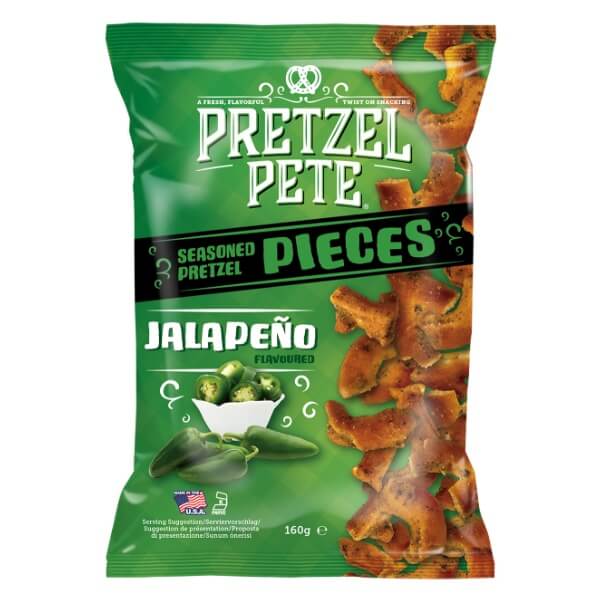 Pretzel Pete Pieces Jalapeño Brezeln - 8x160g