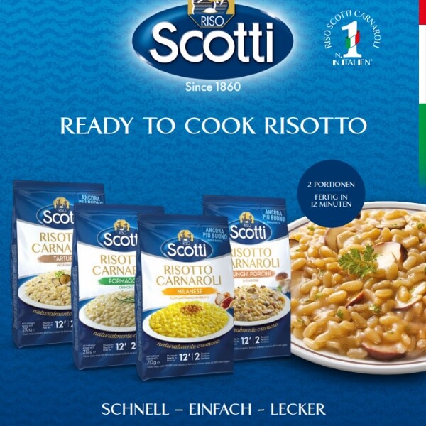 Riso Scotti Fertiggericht Risotto Reis Carnaroli Steinpilze - 210g