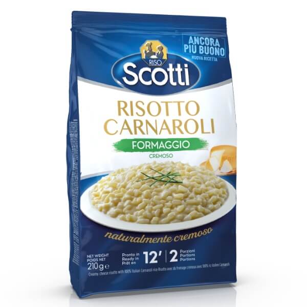 Riso Scotti Fertiggericht Risotto Reis Carnaroli Formaggio Käse 2 Portionen in der 210g Verpackung