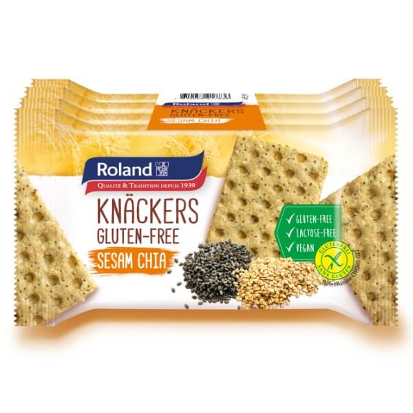 Roland Knäckers Mini Knäckebrot Glutenfrei Sesam Chia - 140g ...