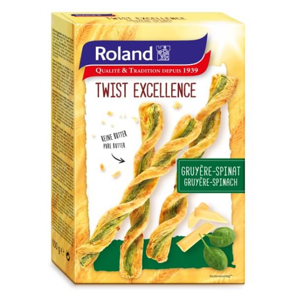 Roland Twist Excellence Gruyère Spinat Blätterteigstangen - 100g