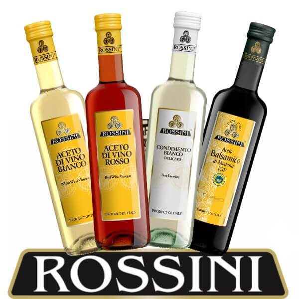 Rossini Essig in verschiedenen Sorten
