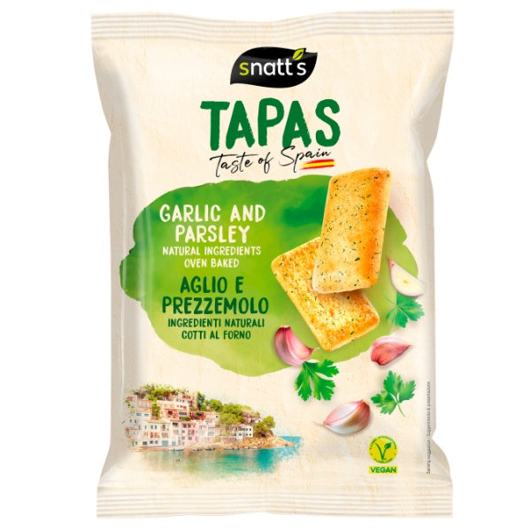 Snatt's Tapas Brotchips Garlic and Parsley in der 120g Verpackung