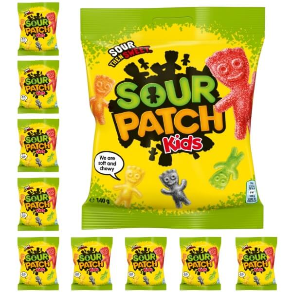 Sour Patch Kids Saure Frucht Gummibonbons im 10x140g Vorteilspack