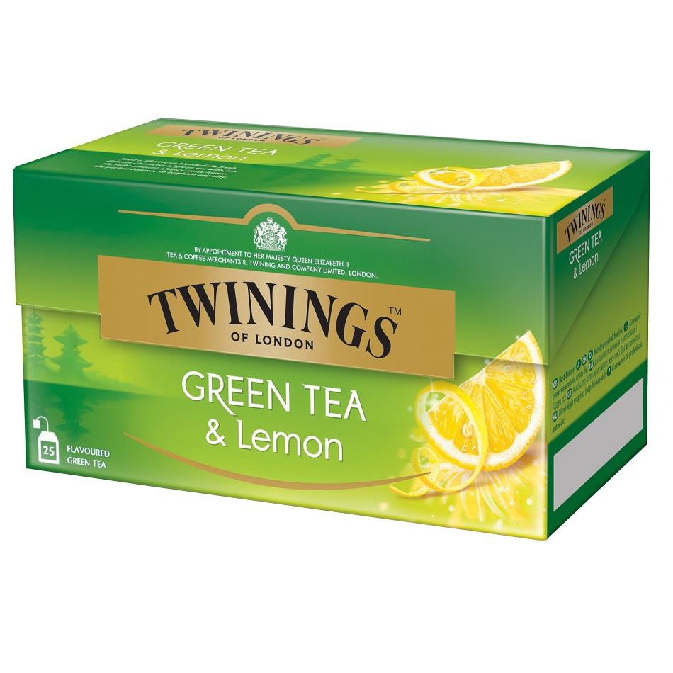 Twinings Green Tea & Lemon - erfrischender Grüner Tee mit Zitronenschalen 
