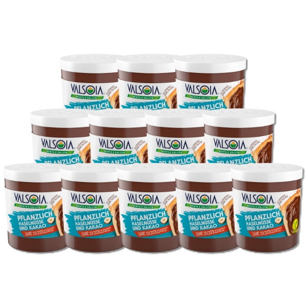 12x200g Valsoia La Crema Nuss Nougat Creme ohne Zuckerzusatz Vorteilspack