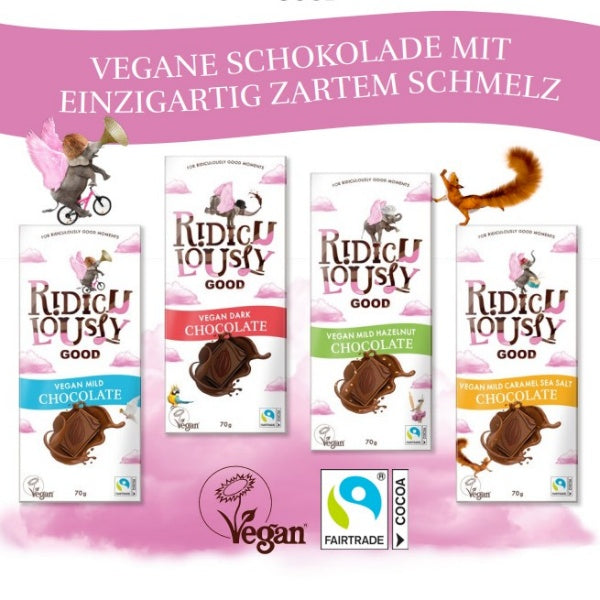Vegane Schokolade Mild Caramel Sea Salt von Ridiculously Good - 70g
