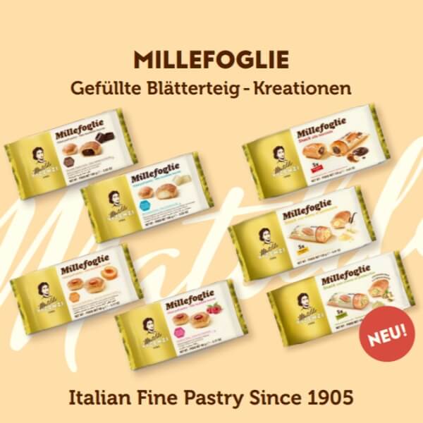 Vicenzi Millefoglie Blätterteiggebäck gefüllt mit Pistaziencreme - 125g