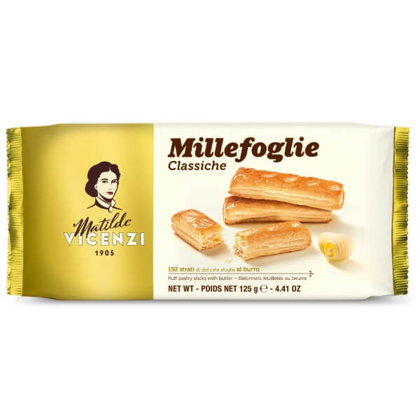 Vicenzi Butter Zucker Blätterteig Stangen Millefoglie Classiche - 125g
