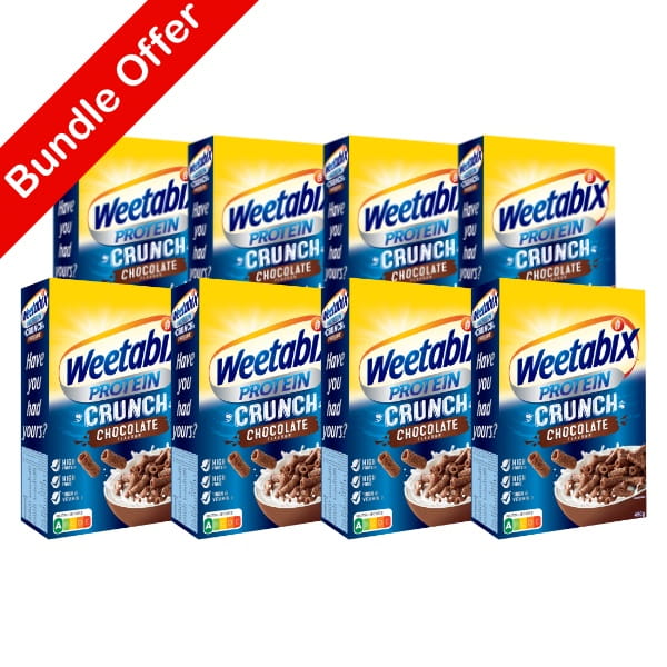 Weetabix Müsli Protein Crunch Schokolade Vorteilspack mit 8 Packungen je 450g
