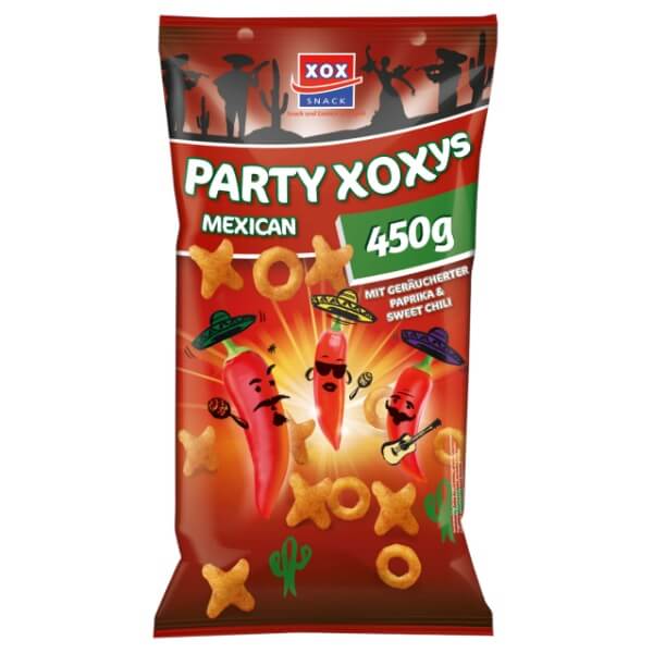 XOX Party XOXys Maissnack Mexican Style in der 450g Verpackung