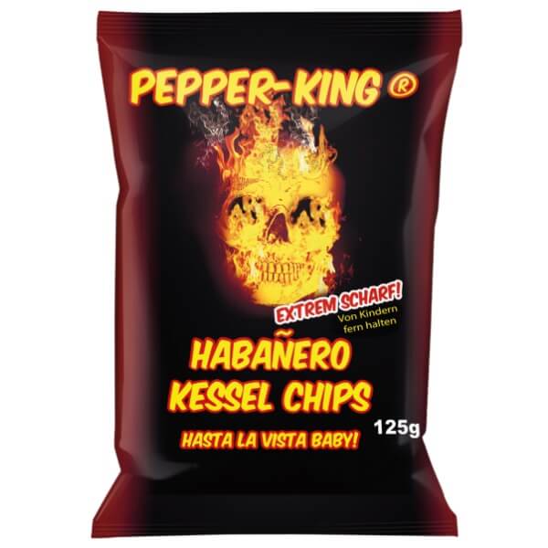 XOX Pepper-King Habañero Kessel Chips in der 125g Verpackung