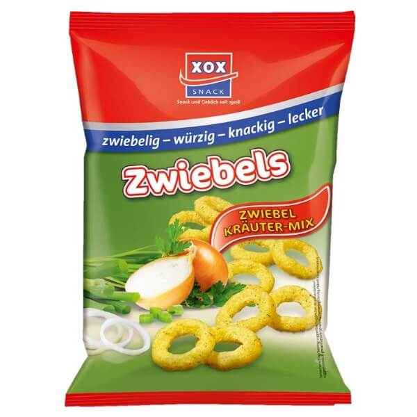 XOX Zwiebelringe Maissnack in der 40g Packung